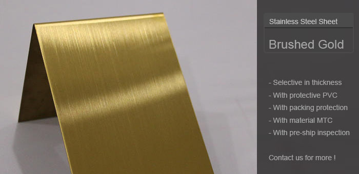 Gold Brushed Stainless Steel Sheet -