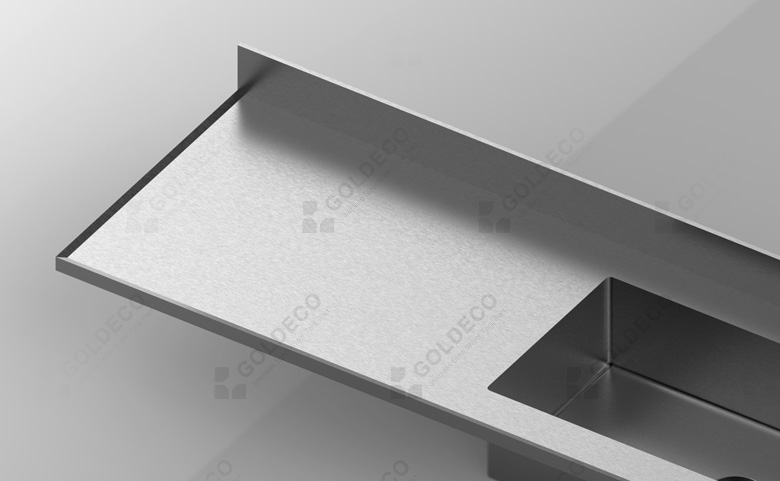 China stainless steel countertop-Sharp corner-folded sharp top-Sharp splash panel