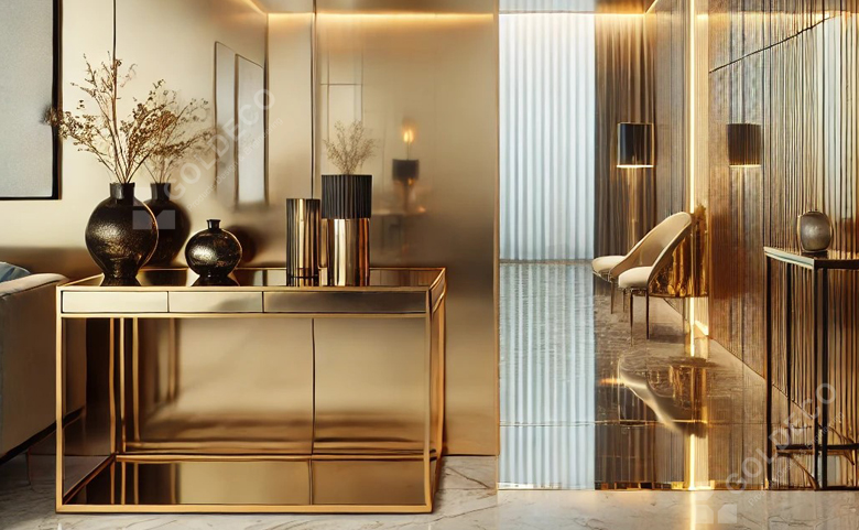 Gold mirror stainless steel sheet application - Goldeco