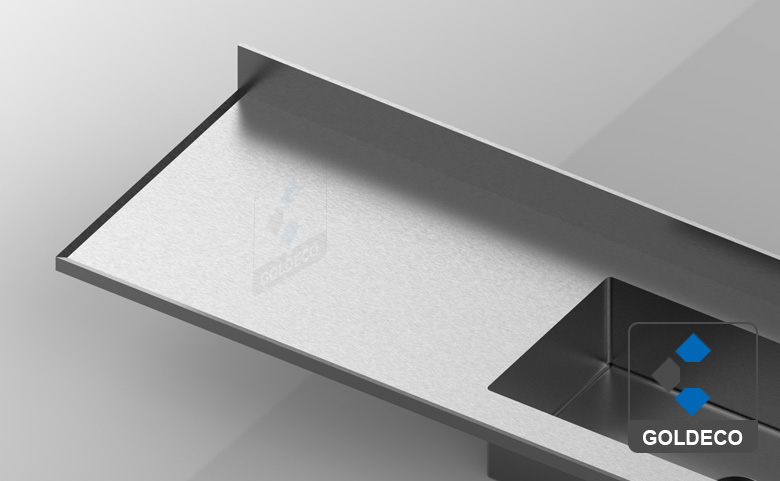 Stainless Steel Worktop with Integrated Sink